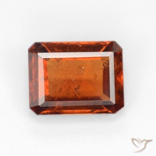 1.72ct 자연스러운 앰버 오렌지 헤소나이트 가넷, 에메랄드 컷, VS-SI