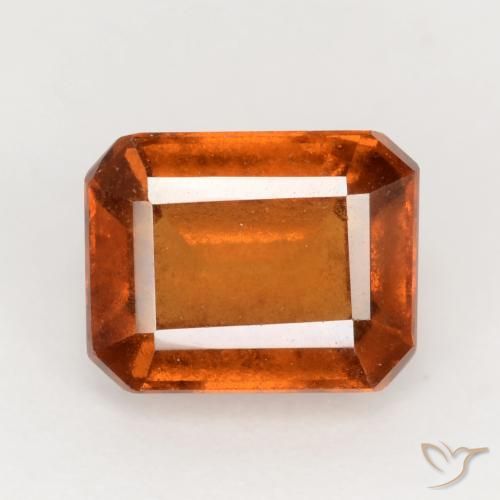 2.32ct 자연스러운 붉은 오렌지 헤소나이트 가넷, 에메랄드 컷, VS-SI