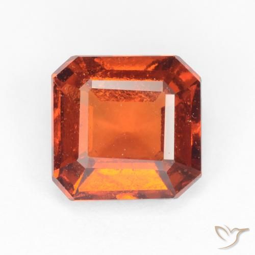 1.95ct 자연스러운 미디엄 오렌지 헤소나이트 가넷, 에메랄드 컷, VS-SI