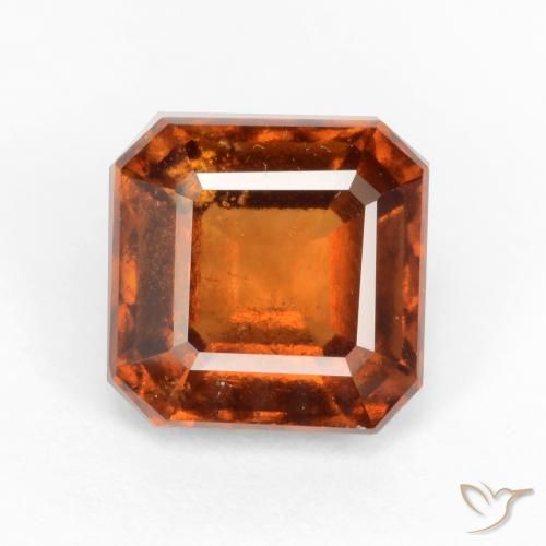 2.06ct 자연스러운 딥 오렌지 헤소나이트 가넷, 에메랄드 컷, VS-SI