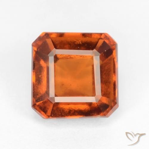 2.51ct 자연스러운 딥 오렌지 헤소나이트 가넷, 에메랄드 컷, VS