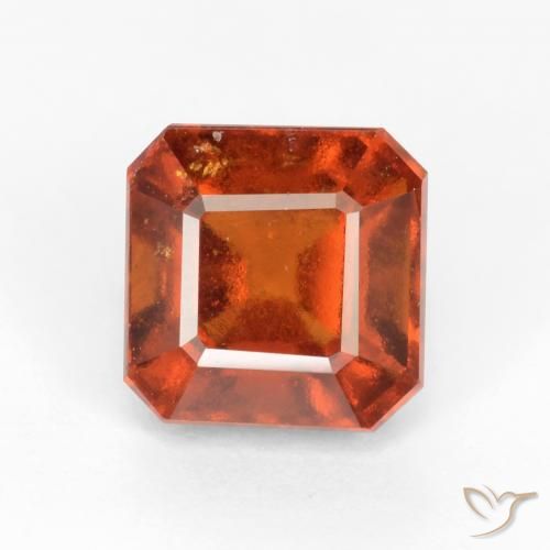2.47ct 자연스러운 앰버 오렌지 헤소나이트 가넷, 에메랄드 컷, VS-SI