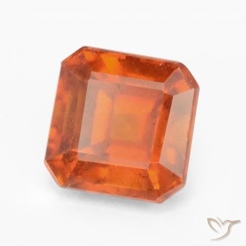 2.17ct 자연스러운 파이어 오렌지 헤소나이트 가넷, 에메랄드 컷, VS-SI