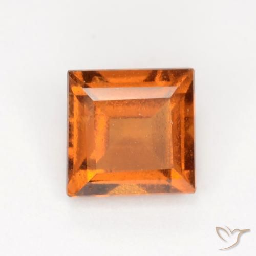 1.29ct 자연스러운 노란 오렌지 헤소나이트 가넷, 정사각형, VS-SI