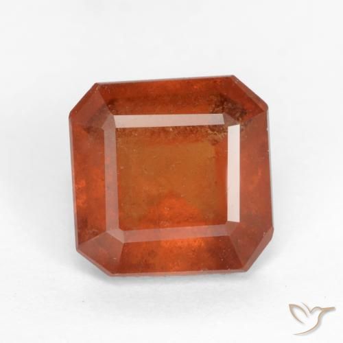 2.05ct 자연스러운 미디엄 오렌지 헤소나이트 가넷, 에메랄드 컷, SI