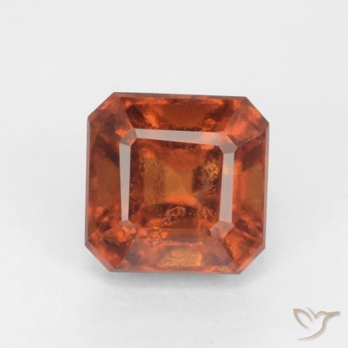 1.93ct 자연스러운 딥 오렌지 헤소나이트 가넷, 에메랄드 컷, SI