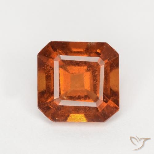 1.62ct 자연스러운 딥 오렌지 헤소나이트 가넷, 에메랄드 컷, VS-SI