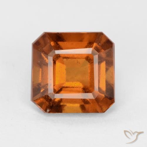 1.91ct 자연스러운 미디엄 오렌지 헤소나이트 가넷, 에메랄드 컷, VS-SI