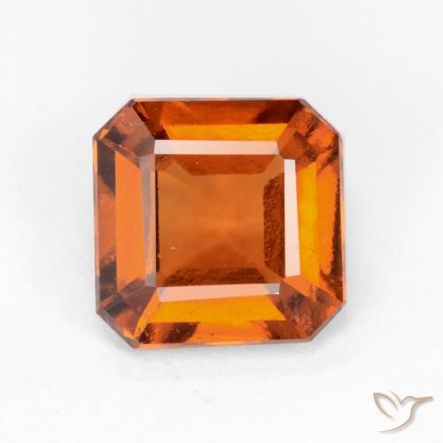 1.72ct 자연스러운 딥 오렌지 헤소나이트 가넷, 에메랄드 컷, VS