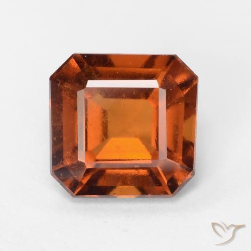 1.97ct 자연스러운 앰버 오렌지 헤소나이트 가넷, 에메랄드 컷, VS