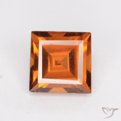 1.40ct 자연스러운 미디엄 오렌지 헤소나이트 가넷, 정사각형, VS