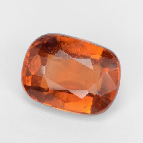 2.14캐럿 천연 파이어 오렌지 헤소나이트 가넷, 쿠션 컷, 8.2×6.1 mm, VS-SI