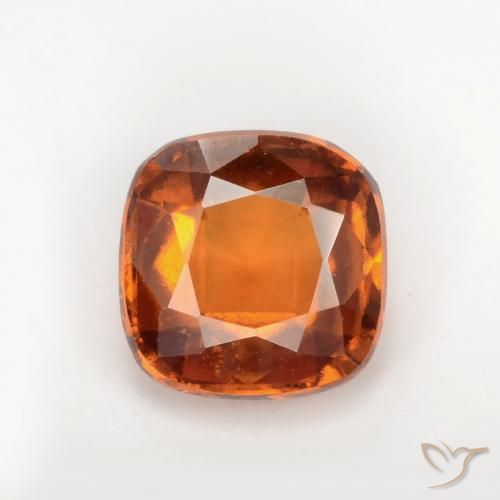1.82ct 자연스러운 미디엄 다크 오렌지 헤소나이트 가넷, 방석, VS