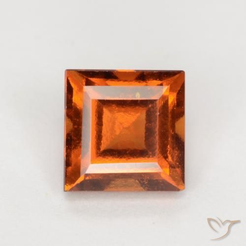 1.53ct 자연스러운 붉은 오렌지 헤소나이트 가넷, 정사각형, VS