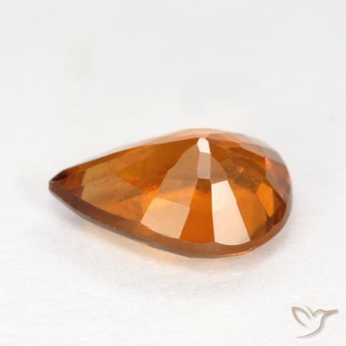 1.22캐럿 천연 미디엄 다크 오렌지 헤소나이트 가넷, 배 모양, 8×5.9 mm, VS-SI
