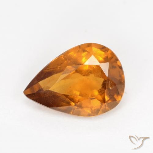 1.20ct 자연스러운 미디엄 오렌지 헤소나이트 가넷, 배 모양, VS-SI