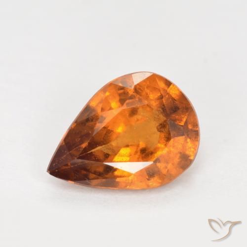 1.17ct 자연스러운 딥 오렌지 헤소나이트 가넷, 배 모양, VS-SI