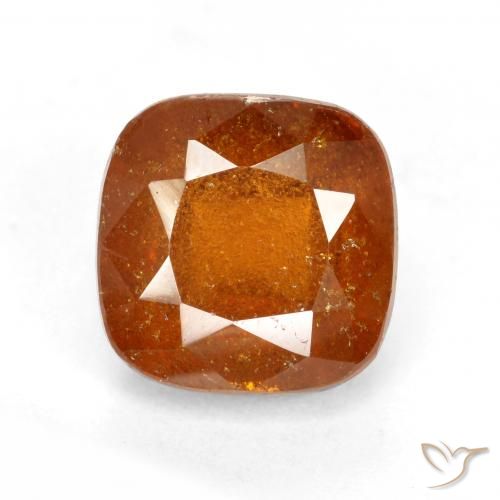 2.48ct 자연스러운 앰버 오렌지 헤소나이트 가넷, 방석, SI