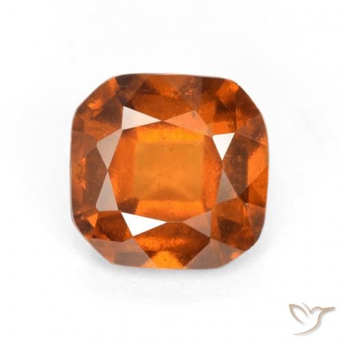 1.65ct 자연스러운 딥 오렌지 헤소나이트 가넷, 에메랄드 컷, VS-SI