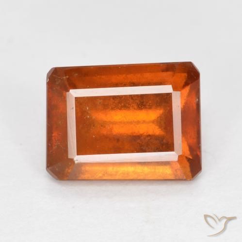 1.93ct 자연스러운 딥 오렌지 헤소나이트 가넷, 에메랄드 컷, SI
