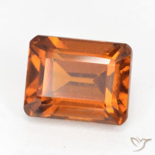 2.58ct 자연스러운 붉은 오렌지 헤소나이트 가넷, 에메랄드 컷, VS