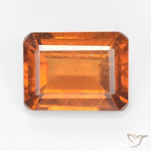 1.90ct 자연스러운 딥 오렌지 헤소나이트 가넷, 에메랄드 컷, SI