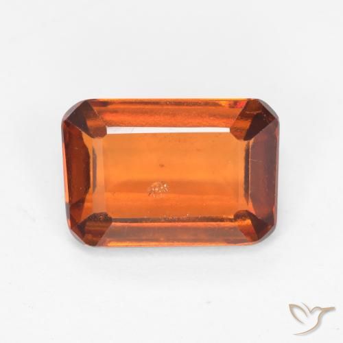 2.18ct 자연스러운 딥 오렌지 헤소나이트 가넷, 에메랄드 컷, VS-SI