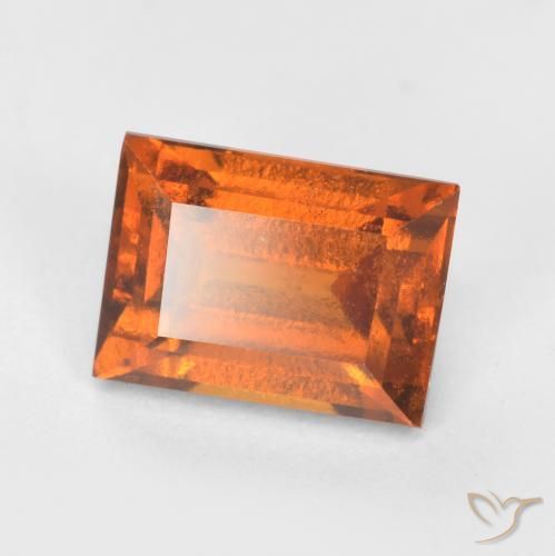 1.50ct 자연스러운 딥 오렌지 헤소나이트 가넷, 바게트, VS