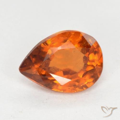 1.17ct 자연스러운 미디엄 오렌지 헤소나이트 가넷, 배 모양, VS-SI