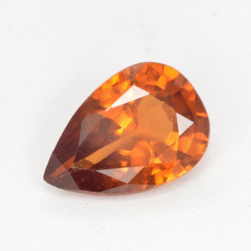 0.99캐럿 천연 미디엄 다크 오렌지 헤소나이트 가넷, 배 모양, 8×5.5 mm, VS