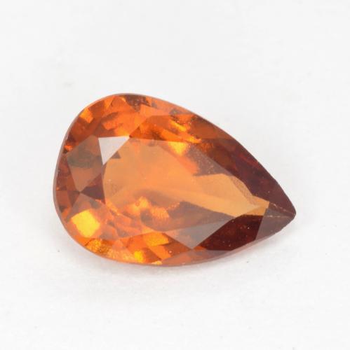 0.99캐럿 천연 미디엄 다크 오렌지 헤소나이트 가넷, 배 모양, 8×5.5 mm, VS