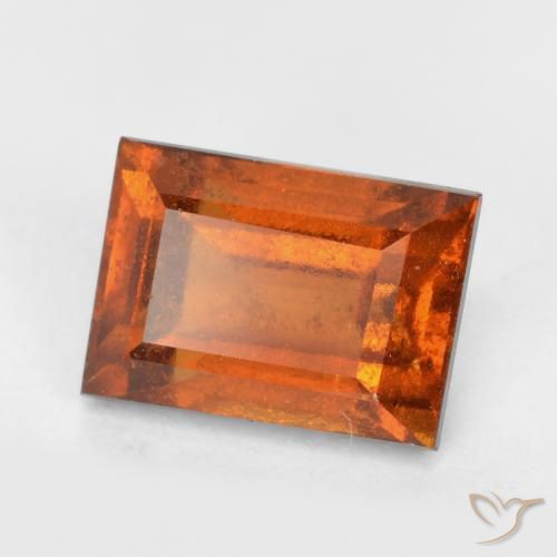 1.47ct 자연스러운 앰버 오렌지 헤소나이트 가넷, 바게트, VS-SI