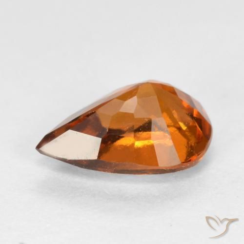 1.15캐럿 천연 미디엄 다크 오렌지 헤소나이트 가넷, 배 모양, 8×5.7 mm, SI