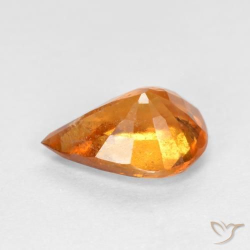 1.11캐럿 천연 밝은 주황색 헤소나이트 가넷, 배 모양, SI