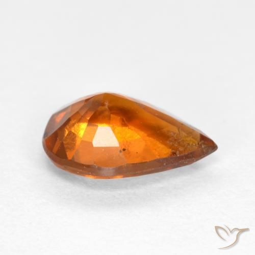 1.11캐럿 천연 딥 오렌지 헤소나이트 가넷, 배 모양, 8.1×5.8 mm, SI