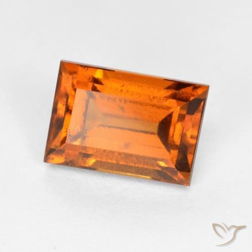 1.57ct 자연스러운 미디엄 오렌지 헤소나이트 가넷, 바게트, VS-SI