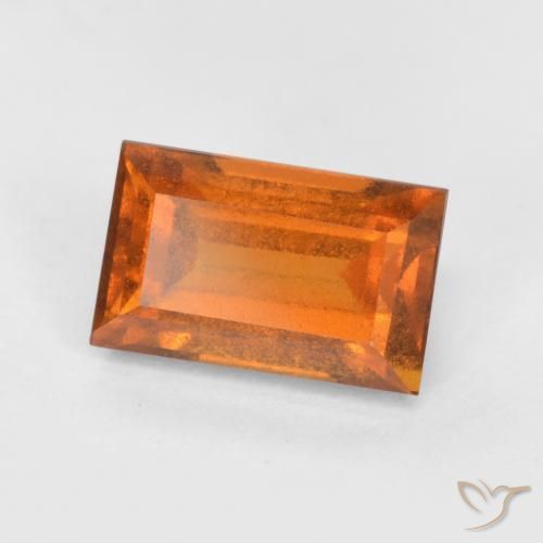 1.51ct 자연스러운 딥 오렌지 헤소나이트 가넷, 바게트, VS-SI