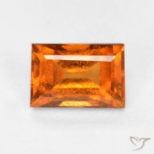 1.21ct 자연스러운 미디엄 오렌지 헤소나이트 가넷, 바게트, VS-SI