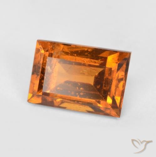 1.22ct 자연스러운 노란 오렌지 헤소나이트 가넷, 바게트, VS-SI