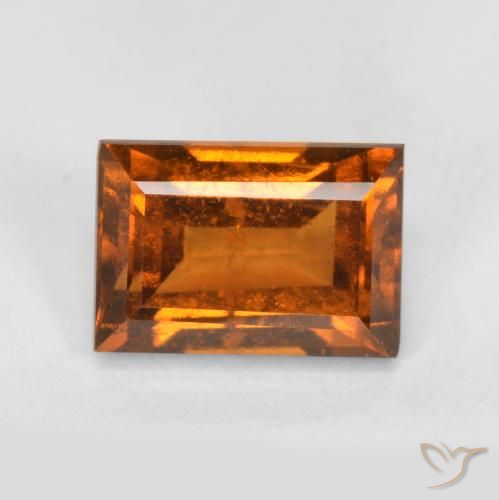 1.40ct 자연스러운 미디엄 오렌지 헤소나이트 가넷, 바게트, VS-SI