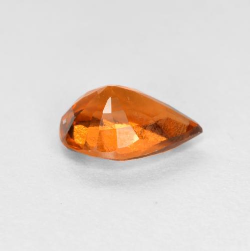 0.74캐럿 천연 미디엄 다크 오렌지 헤소나이트 가넷, 배 모양, 6.8×4.8 mm, VS