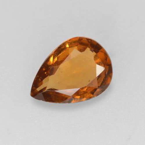 0.53캐럿 천연 노란 오렌지 헤소나이트 가넷, 배 모양, 6.6×4.8 mm, VS