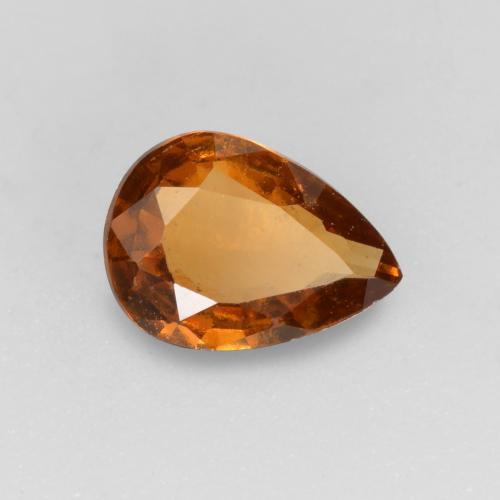 0.53캐럿 천연 노란 오렌지 헤소나이트 가넷, 배 모양, 6.6×4.8 mm, VS