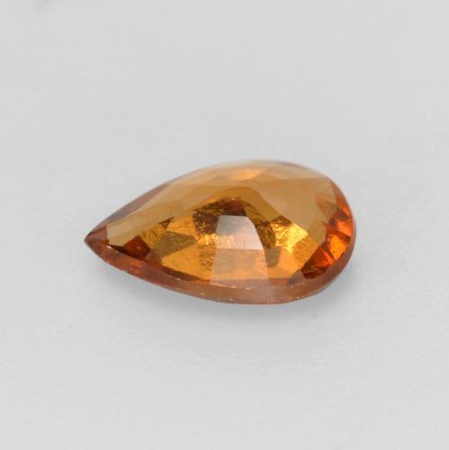 0.53캐럿 천연 노란 오렌지 헤소나이트 가넷, 배 모양, 6.6×4.8 mm, VS