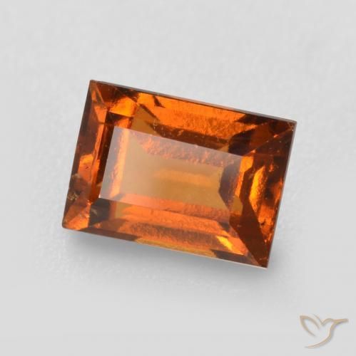 1.39ct 자연스러운 딥 오렌지 헤소나이트 가넷, 바게트, VS