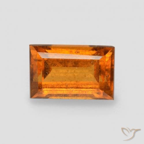 1.08ct 자연스러운 노란 오렌지 헤소나이트 가넷, 바게트, SI