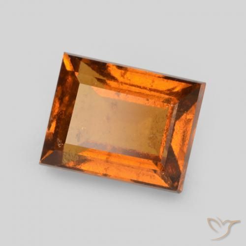 1.31ct 자연스러운 딥 오렌지 헤소나이트 가넷, 바게트, VS-SI