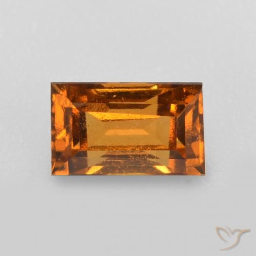 0.76ct 자연스러운 갈색 오렌지 헤소나이트 가넷, 바게트, VS