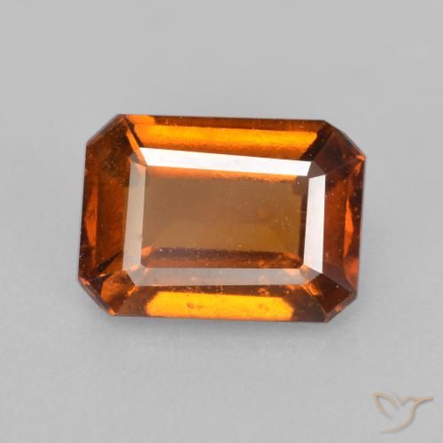 2.25ct 자연스러운 미디엄 오렌지 헤소나이트 가넷, 에메랄드 컷, VS