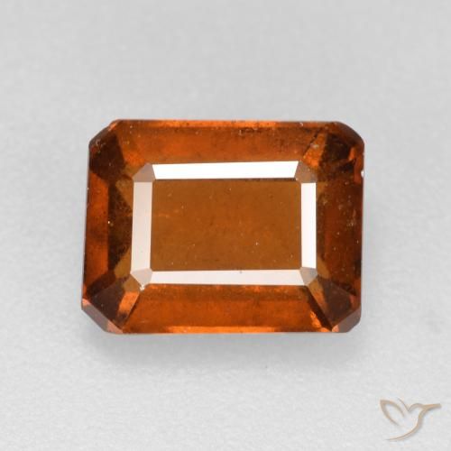 2.70ct 자연스러운 붉은 오렌지 헤소나이트 가넷, 에메랄드 컷, SI